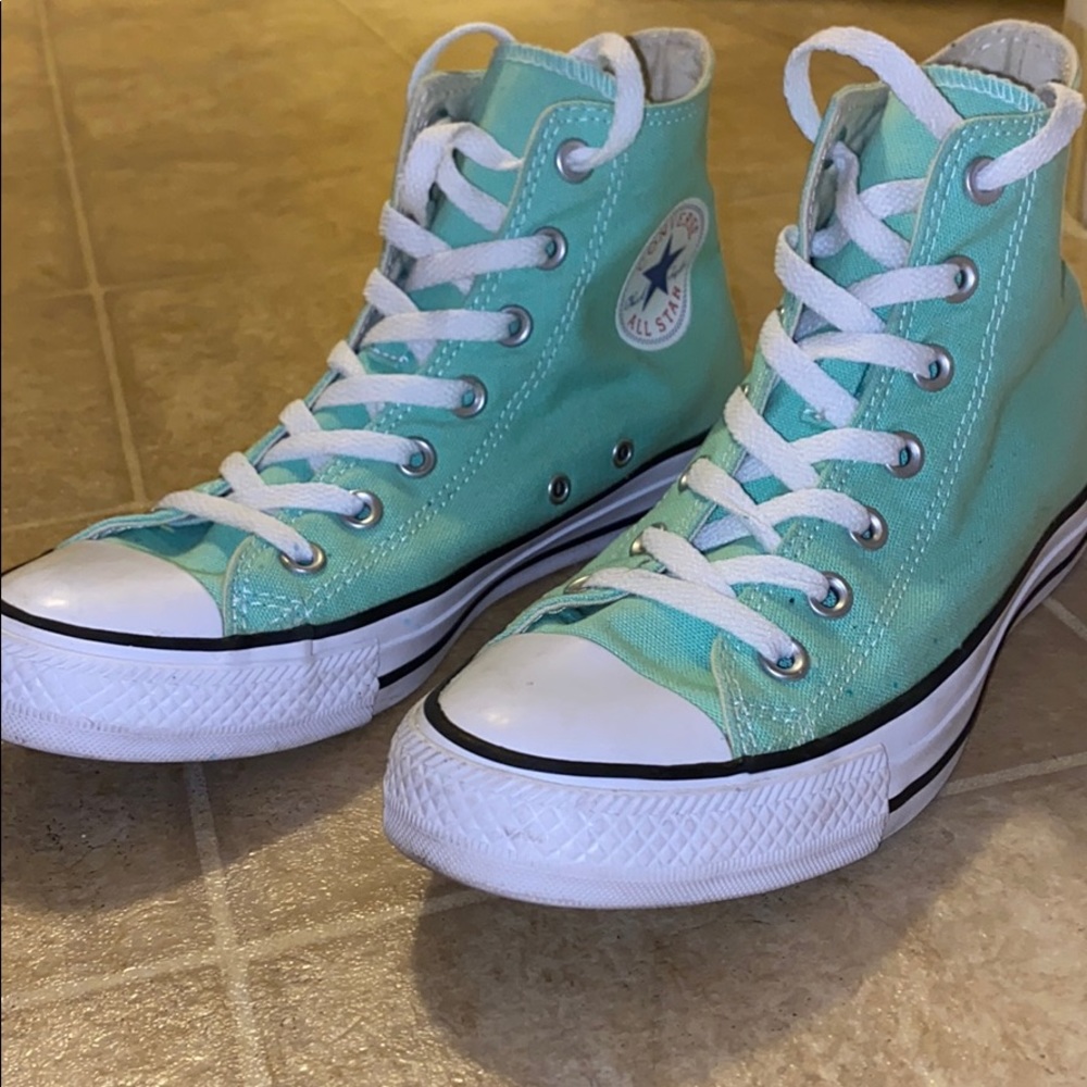 Mint Green Hightop Converse